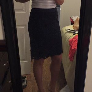 The Limited Navy Lace Pencil Skirt